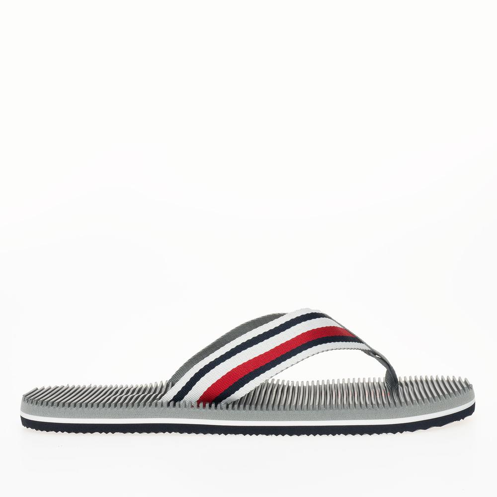 Japonki Tommy Hilfiger Massage Footbed Oly Beach Sandal FM0FM05025-PRT - szare