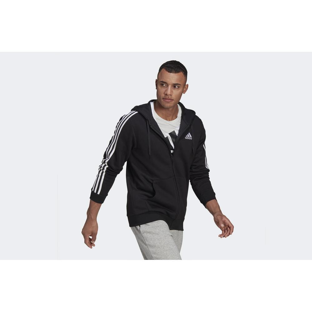 Bluza adidas Essentials Fleece 3-Stripes Full-Zip Hoodie GK9051 - czarna