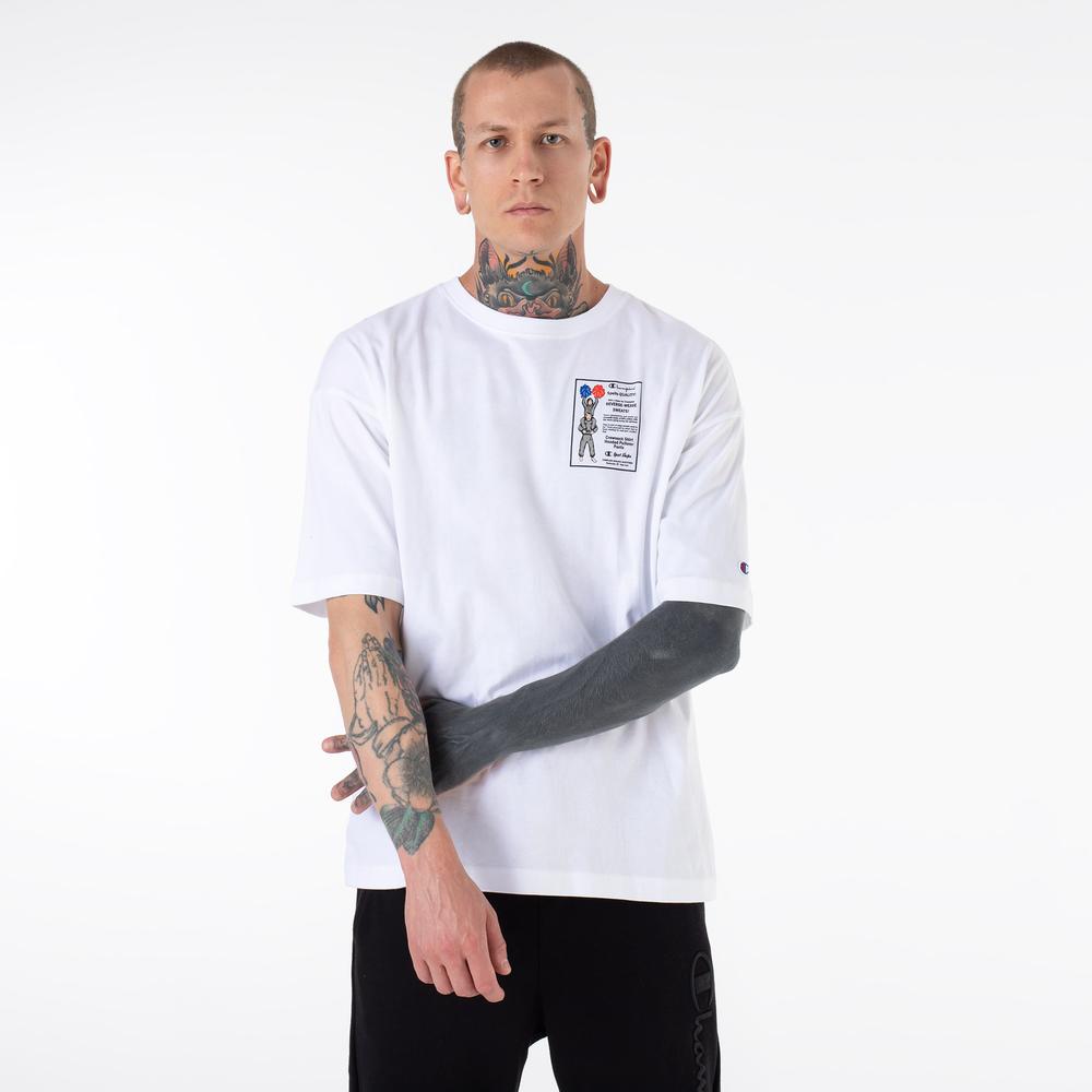 Koszulka Champion T-shape Classic Print Cotton 218640-WW001 - biała