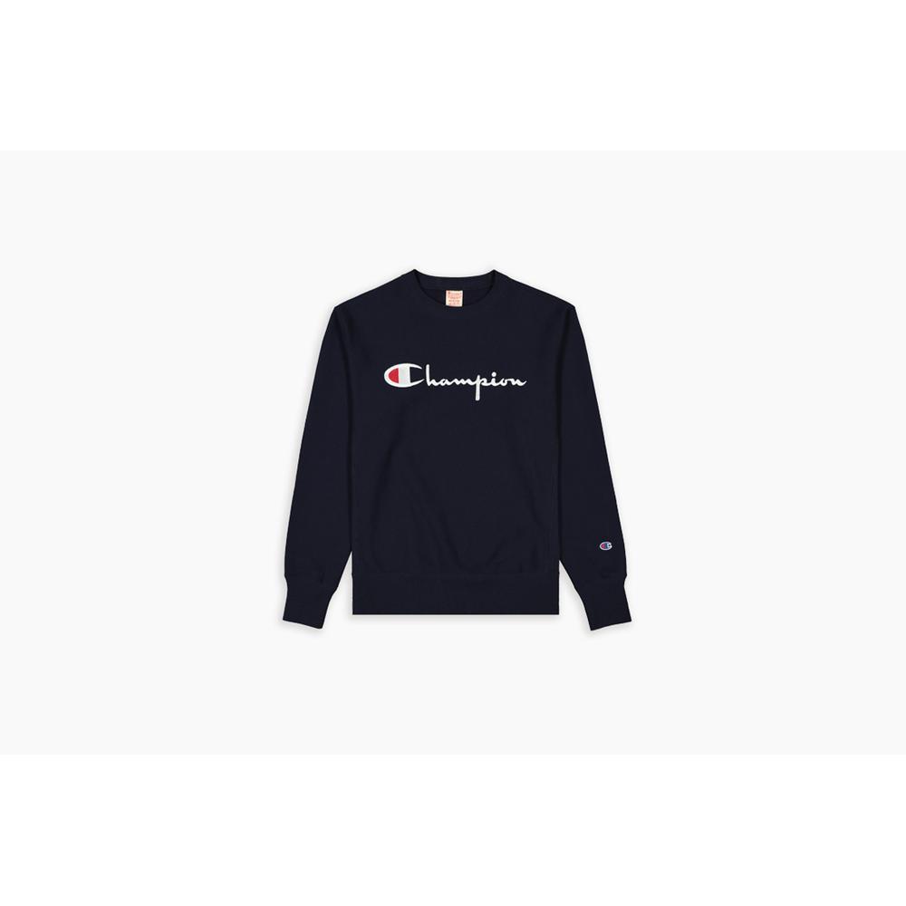 CHAMPION SCRIPT LOGO REVERSE WEAVE SWEATSHIRT > 212576-BS501