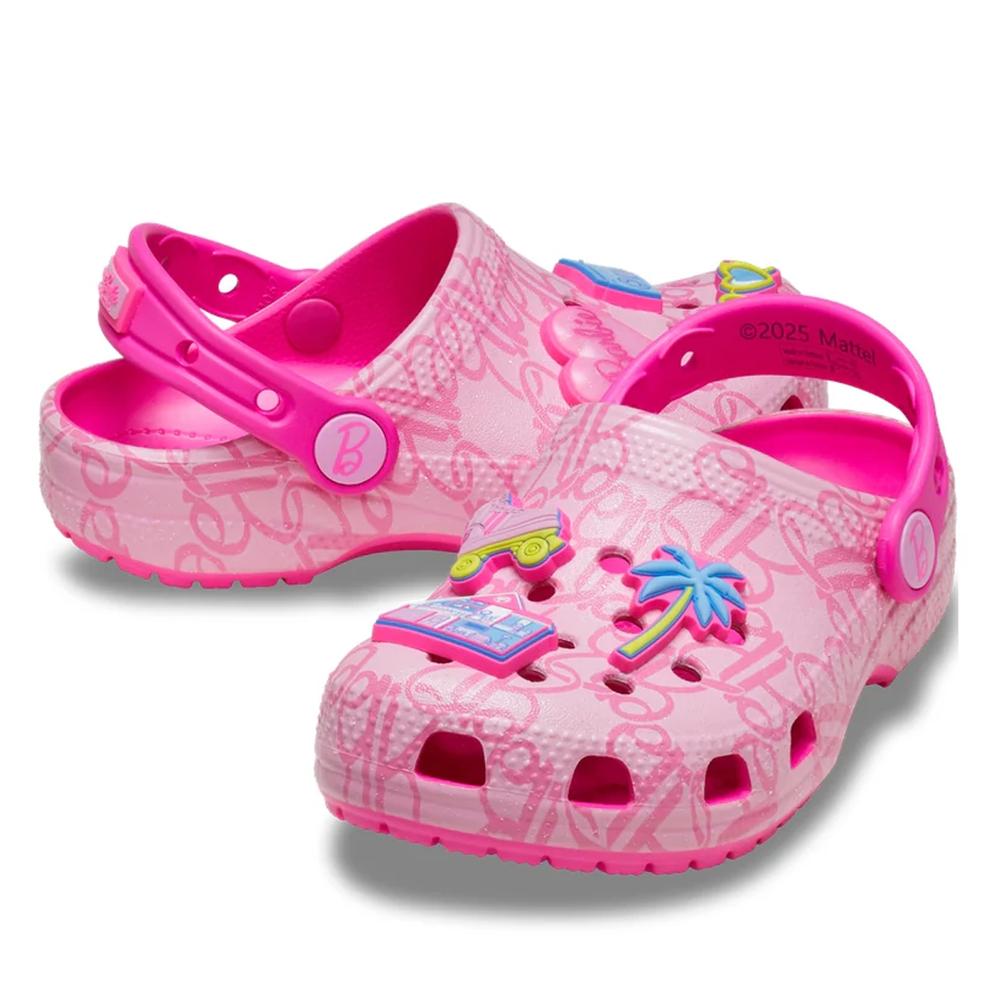 Klapki młodzieżowe Crocs Barbie Classic Clog 211407-90H - różowe