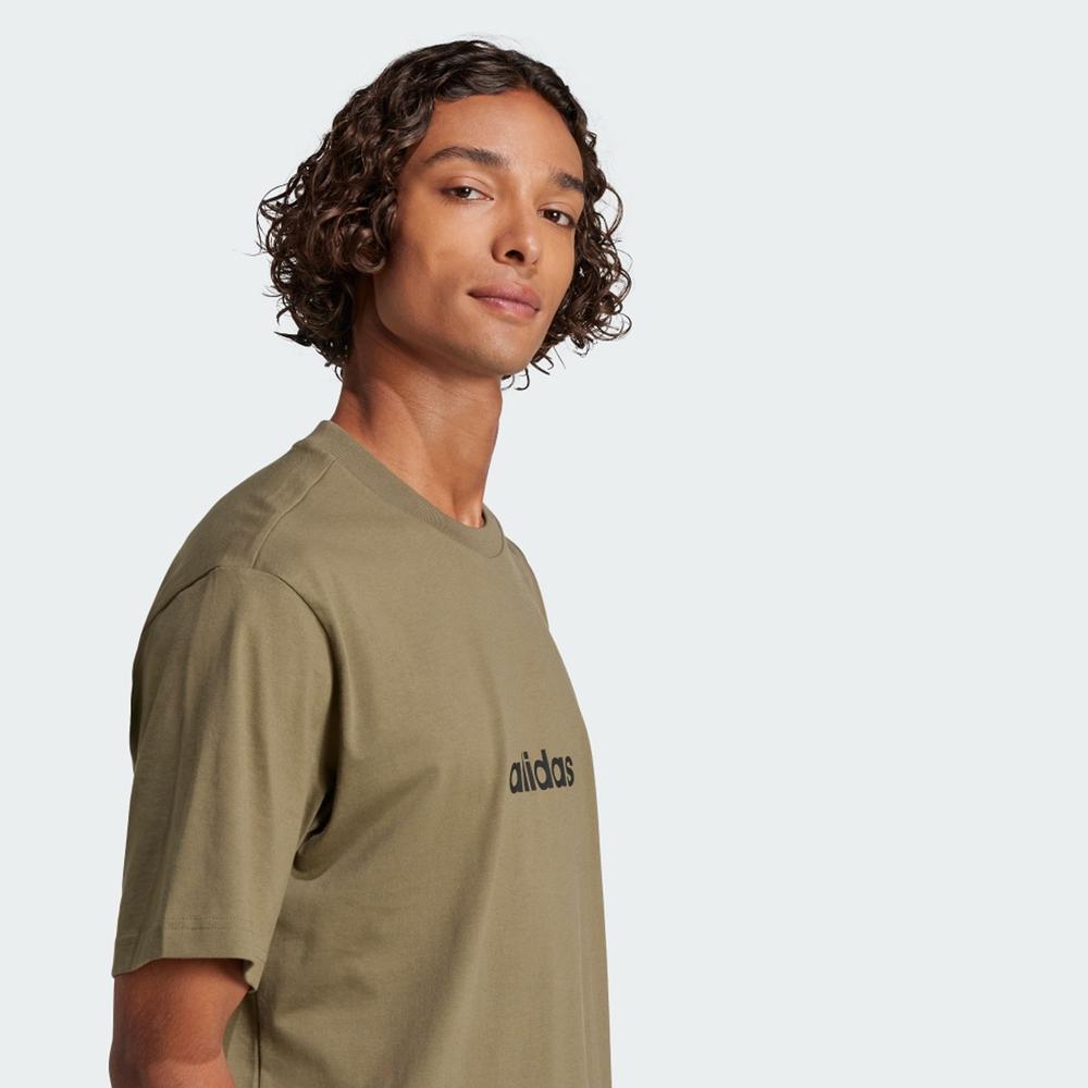 Koszulka męska adidas Sportswear Essentials Linear Single JE9001 - zielona