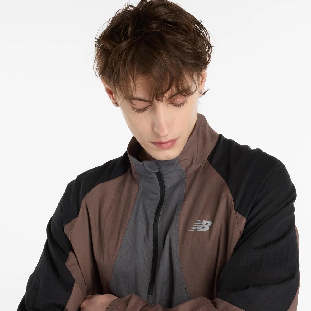 Kurtka męska New Balance MO53206EAS - brązowa
