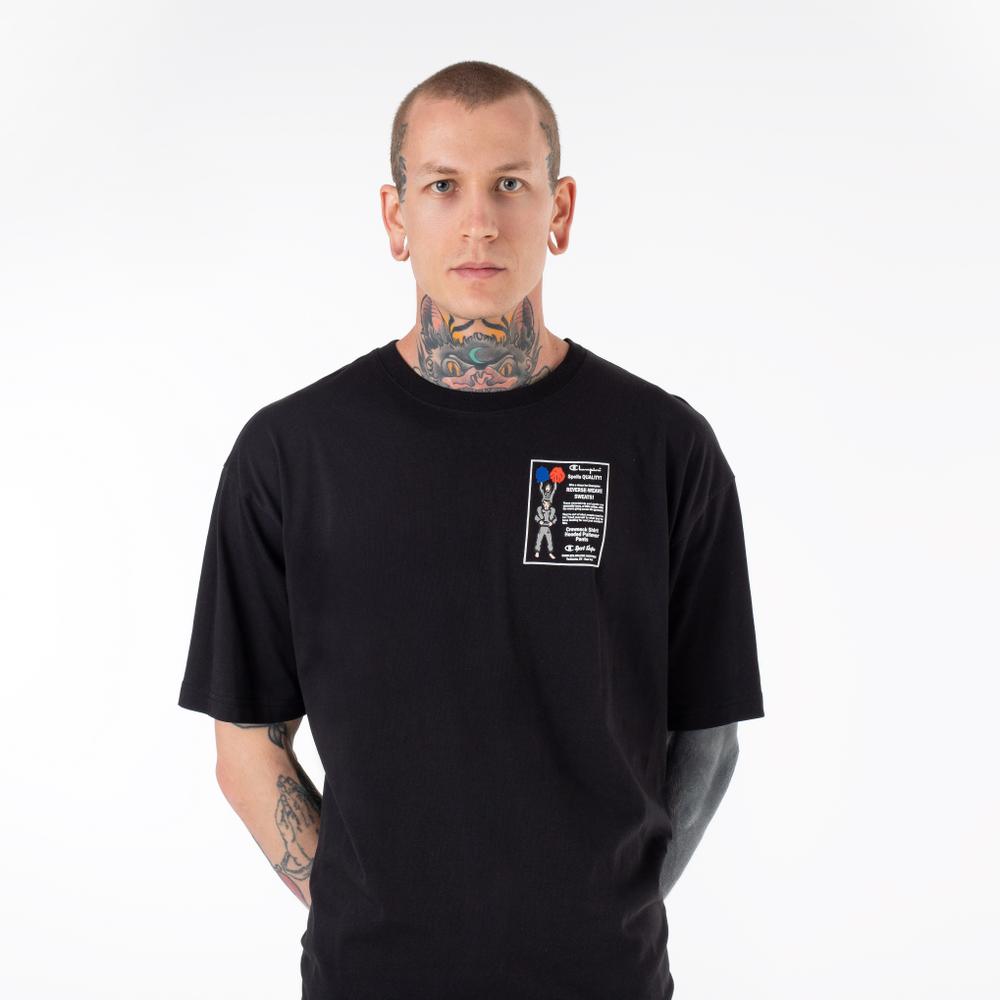 Koszulka Champion T-shape Classic Print Cotton 218640-KK001 - czarna