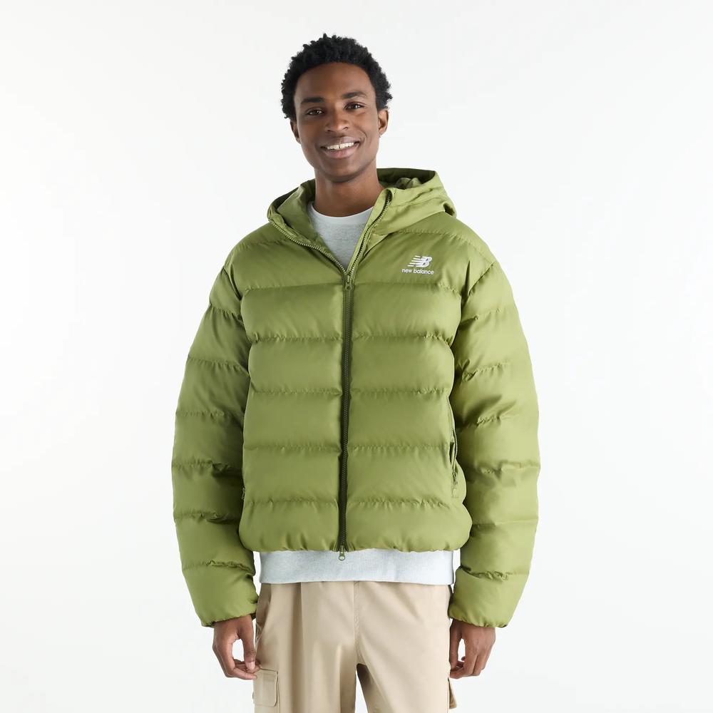 Kurtka męska New Balance Boston Puffer MJ62G17OGEE - zielona