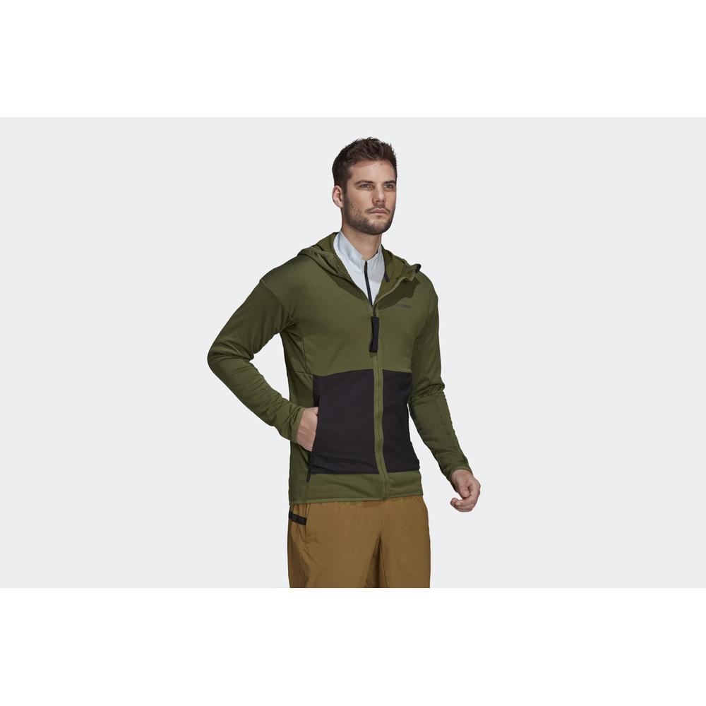 adidas Terrex Tech Fleece Lite Hooded Hiking Jacket > GI7382