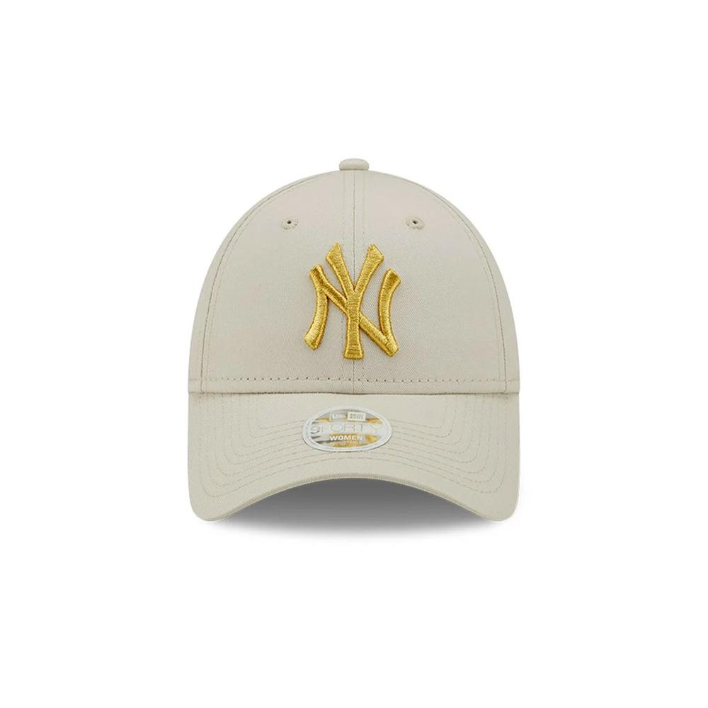 Czapka z daszkiem New Era New York Yankees Metallic Logo 9FORTY 60222491 - kremowa