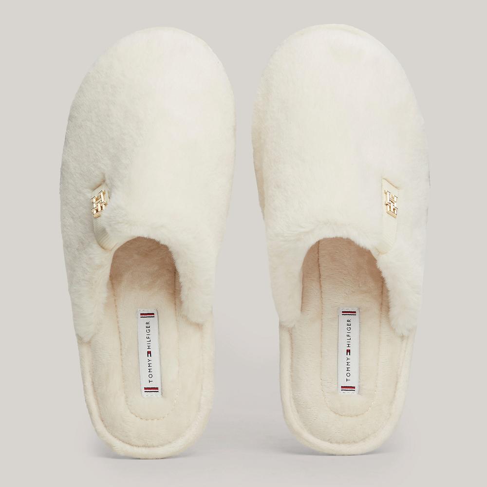 Klapki Tommy Hilfiger Comfort Home Slipper FW0FW08138-YBH - białe