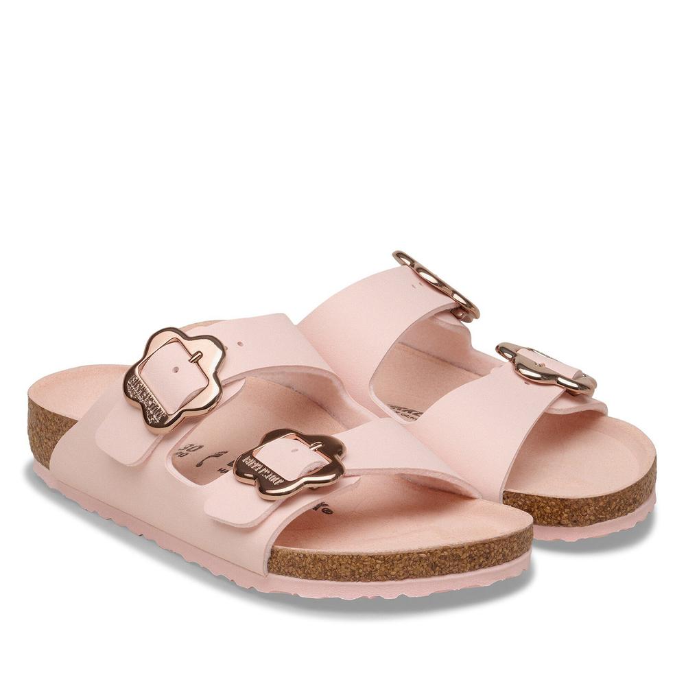 Klapki młodzieżowe Birkenstock Arizona Flower Buckle 1031703 - różowe