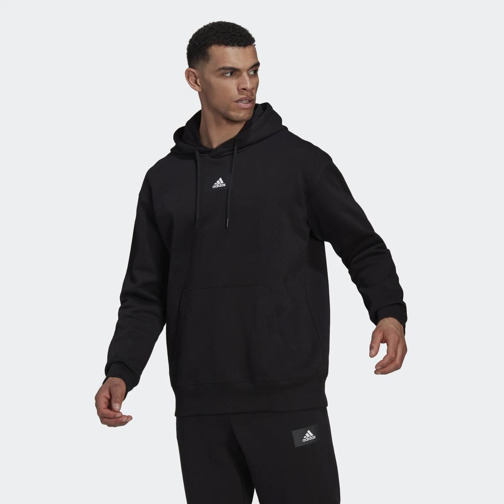 Bluza adidas Essentials Feelvivid Cotton Fleece Drop Shoulder Hoodie HK2829 - czarna