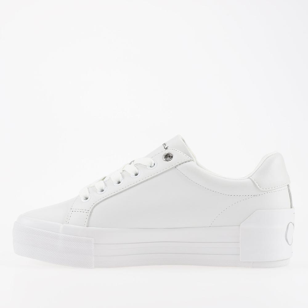 Buty Calvin Klein Jeans Vulc Flatform Bold Lth YW0YW00821-0K8 - białe