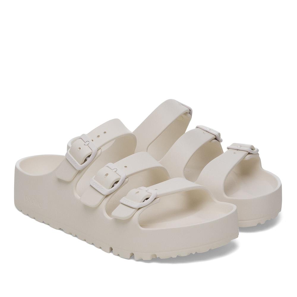 Klapki damskie Birkenstock Florida Flex Platform 1029770 - białe