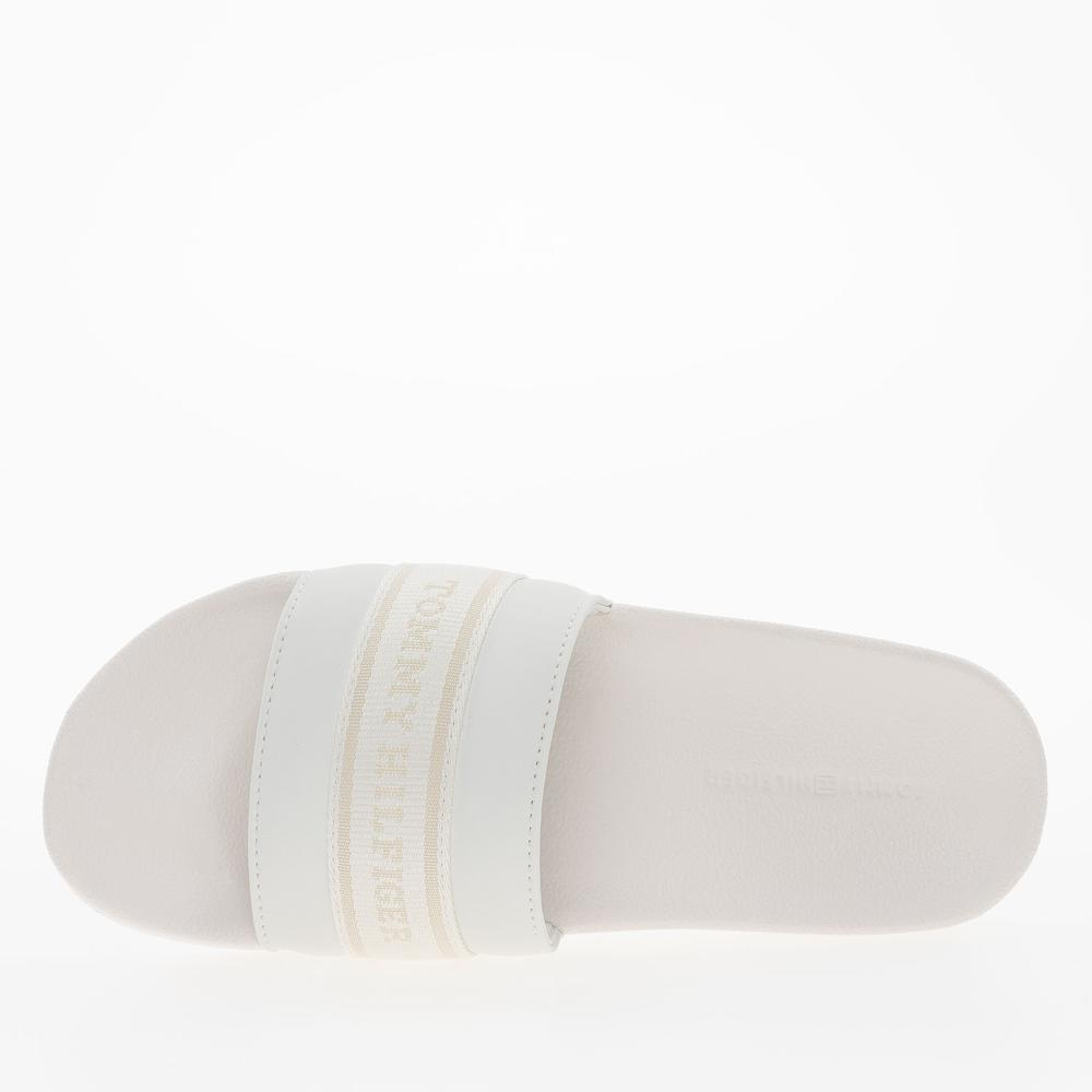 Klapki Tommy Hilfiger Poolside With Webbing Slide FW0FW08529-YBL - białe