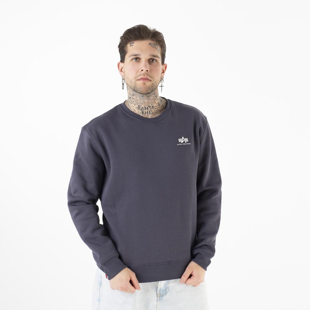 Bluza Alpha Industries Basic Sweater Small Logo 18830702 - granatowa