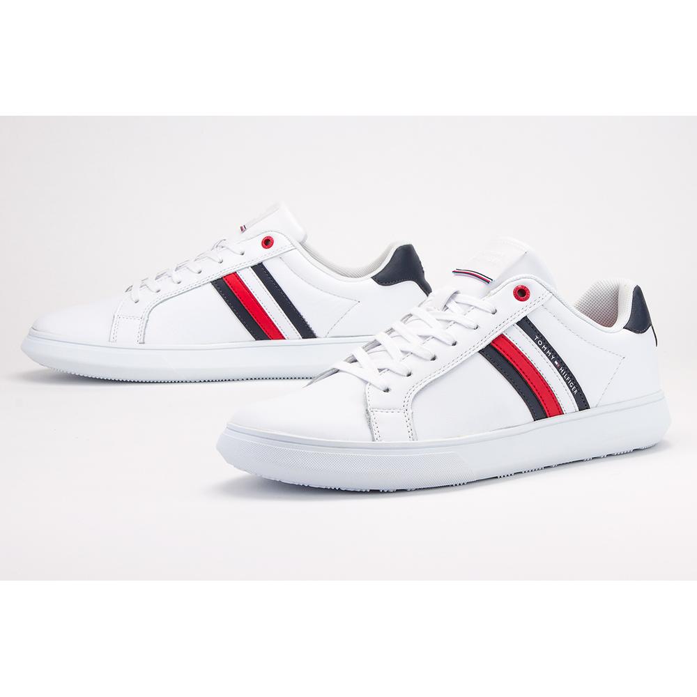 Buty Tommy Hilfiger Essential Leather Cupsole FM0FM02668-YBS - białe