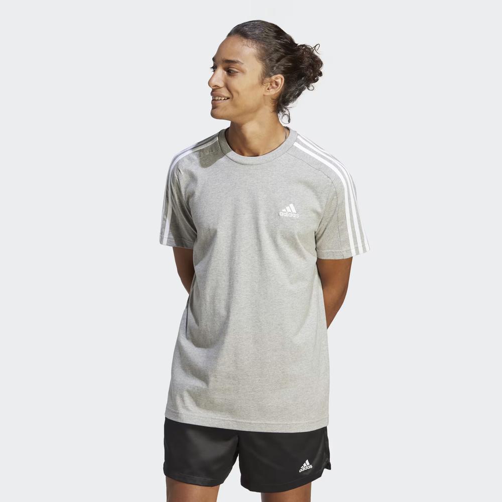 Koszulka adidas Essentials Single Jersey 3-Stripes IC9337 - szara