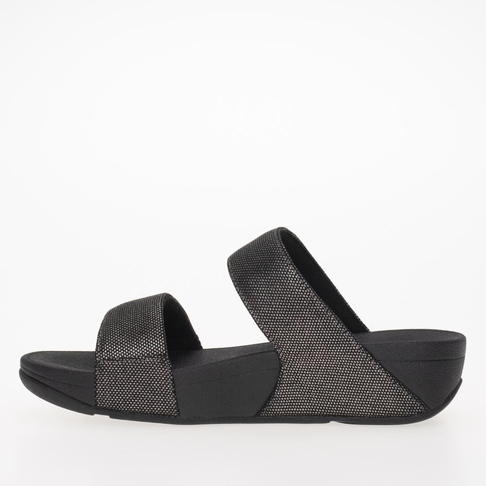 Klapki FitFlop Lulu Glitz-Canvas Slides HR2-B06 - czarna