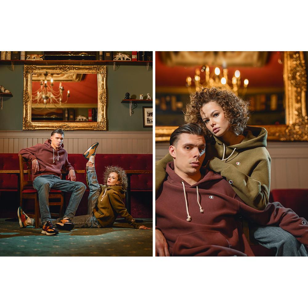 Bluza Champion Reverse Weave C Logo Hoodie 216496-MS544 - bordowa