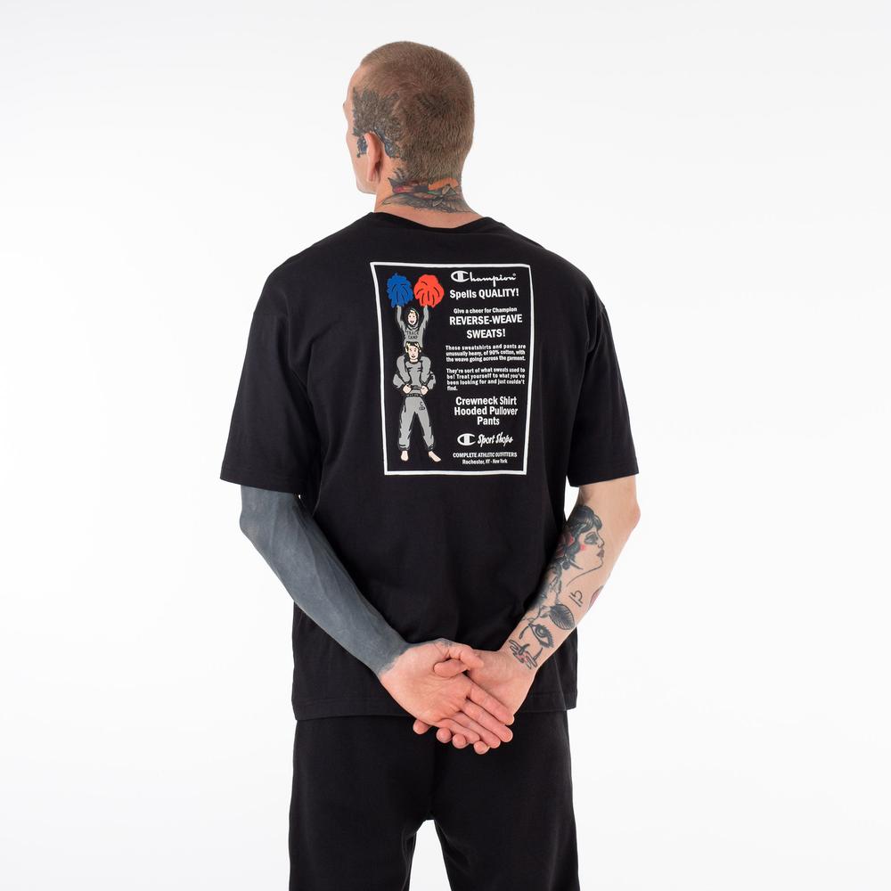 Koszulka Champion T-shape Classic Print Cotton 218640-KK001 - czarna
