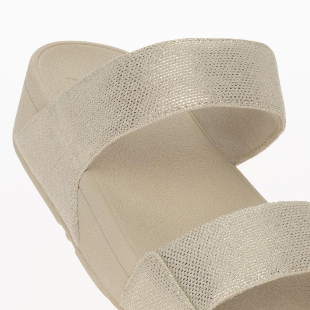 Klapki FitFlop Lulu Glitz-Canvas Slides HR2-675 - beżowe