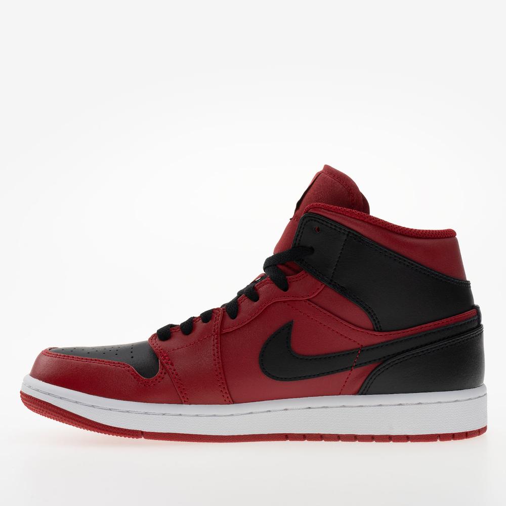 Buty męskie Air Jordan 1 MID 554724-660 - czerwono-czarne