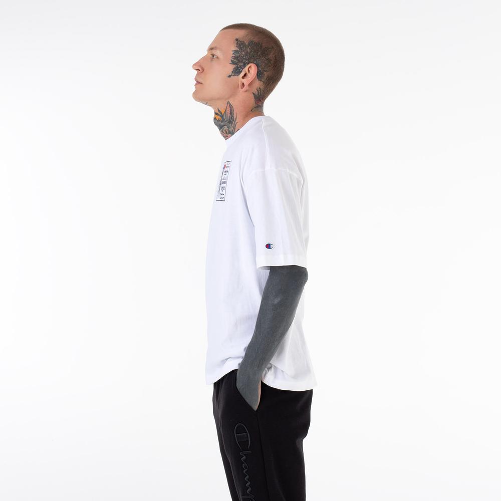 Koszulka Champion T-shape Classic Print Cotton 218640-WW001 - biała