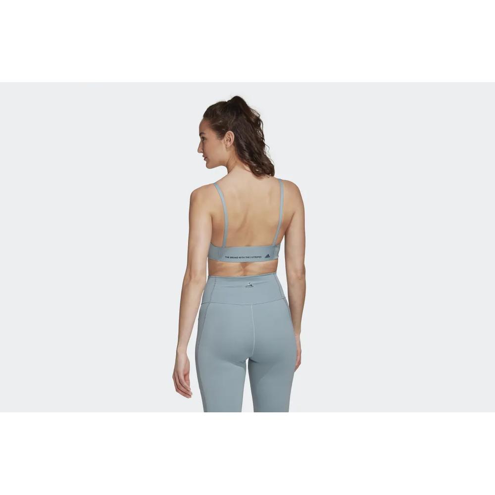 Biustonosz sportowy adidas  Yoga Studio Light-Support  HF2269 - niebieski