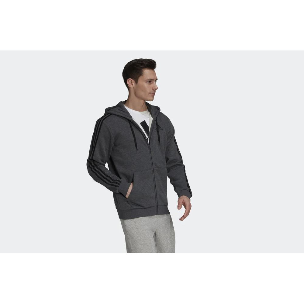 Bluza adidas Essentials Fleece 3-Stripes Full-Zip Hoodie HB0042 - szara
