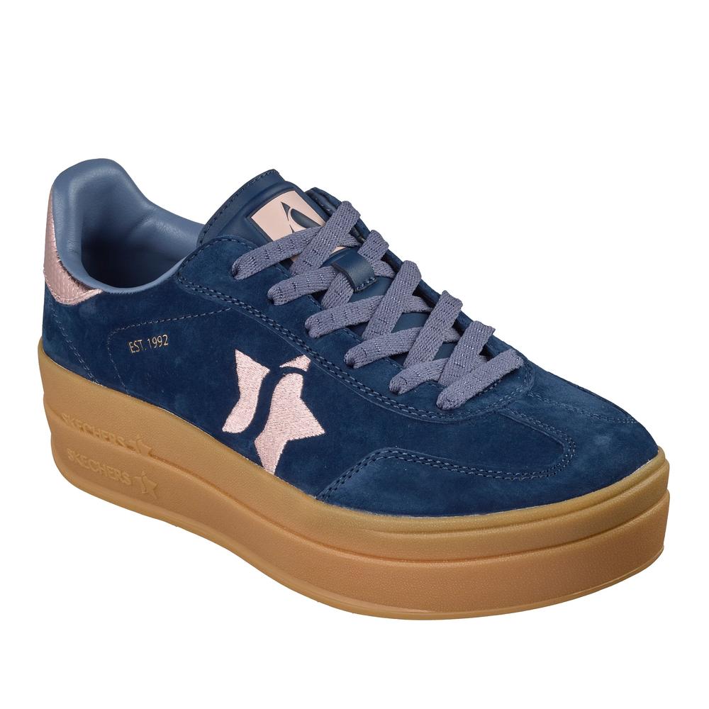 Buty damskie Skechers Academy HI - Elevated Essence 185430NVPK - granatowe