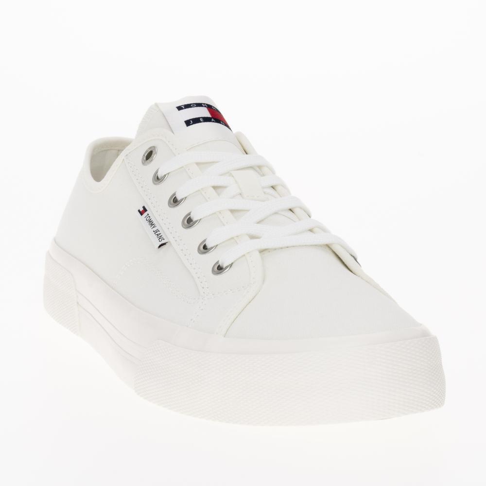 Buty Tommy Hilfiger Lace-Up Canvas EM0EM01365-YBL - białe