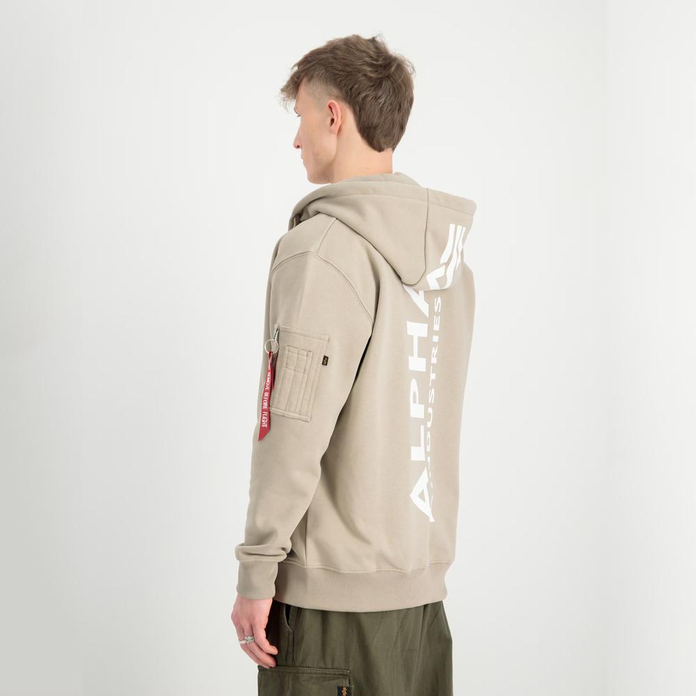 Bluza Alpha Industries Back Print Zip Hoodie 128342679 - beżowa