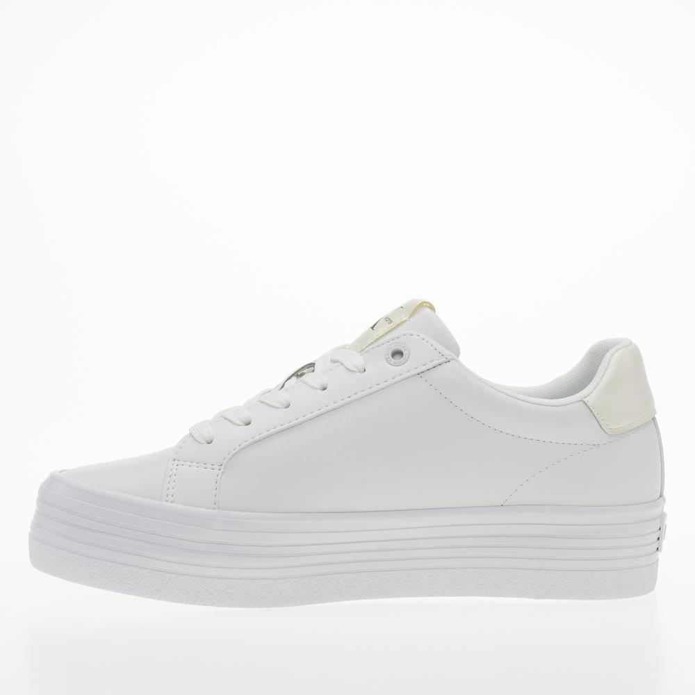Buty Calvin Klein Jeans Bold Vulc Flatf Laceup YW0YW01144-01T - białe