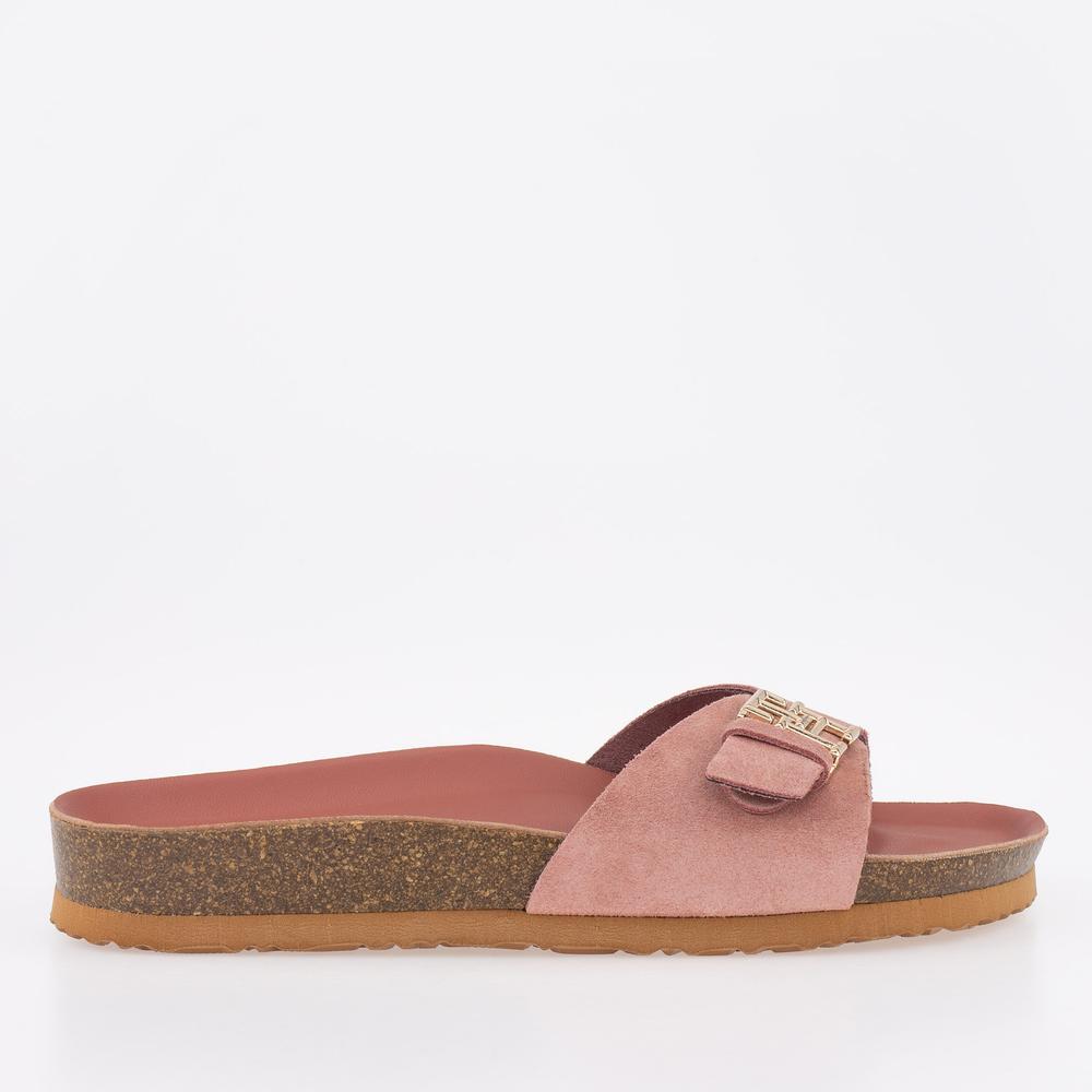 Klapki Tommy Hilfiger Monogram Flat Mule FW0FW07071-GSI - różowe