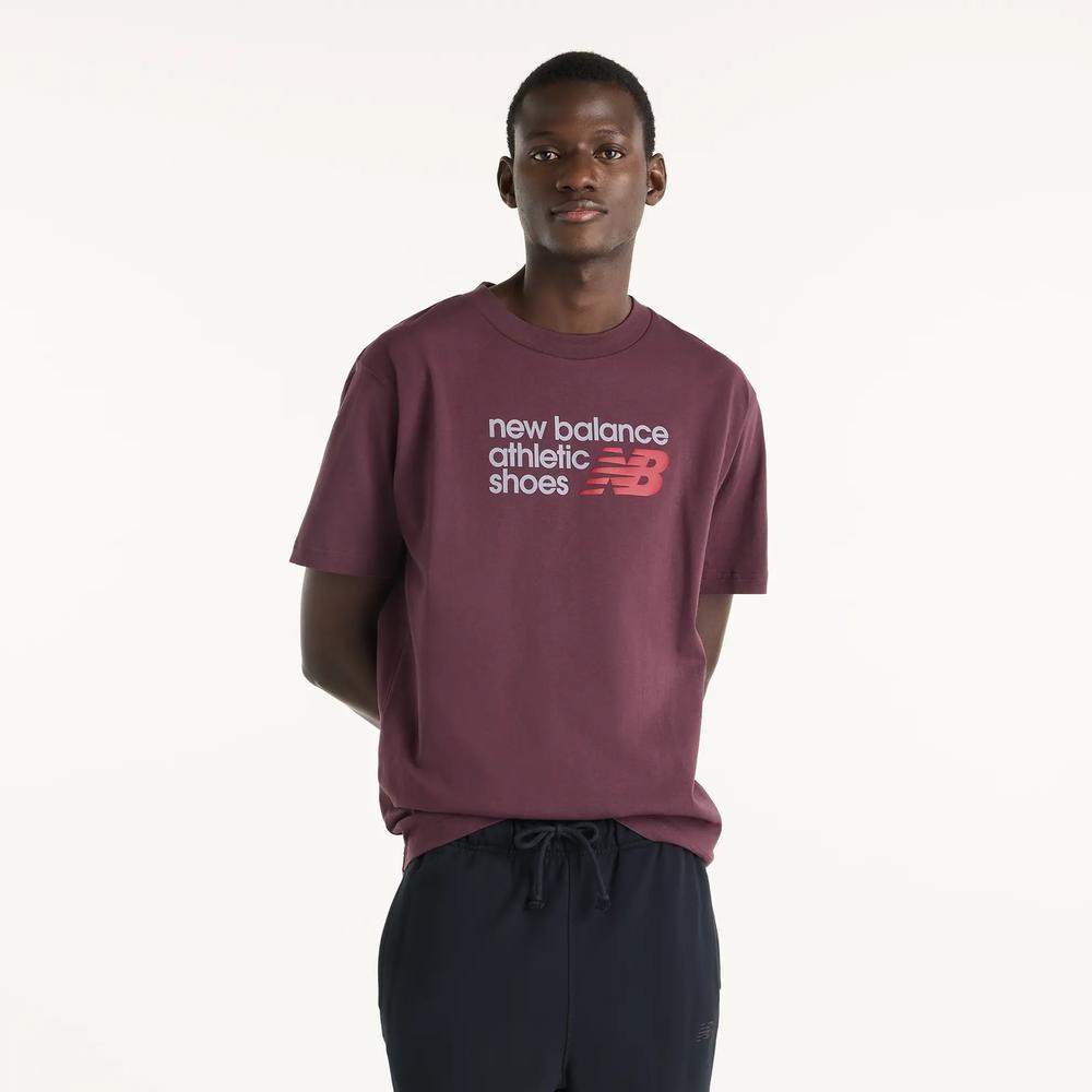 Koszulka męska New Balance Athletics Premium Relaxed Chest Logo MT51900YLR - bordowa