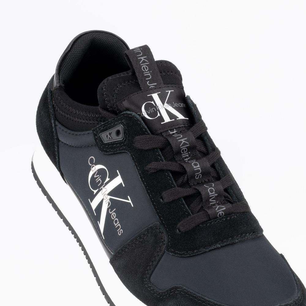 Buty Calvin Klein Runner Sock Laceup Ny-Lth YW0YW00840-01H - czarne