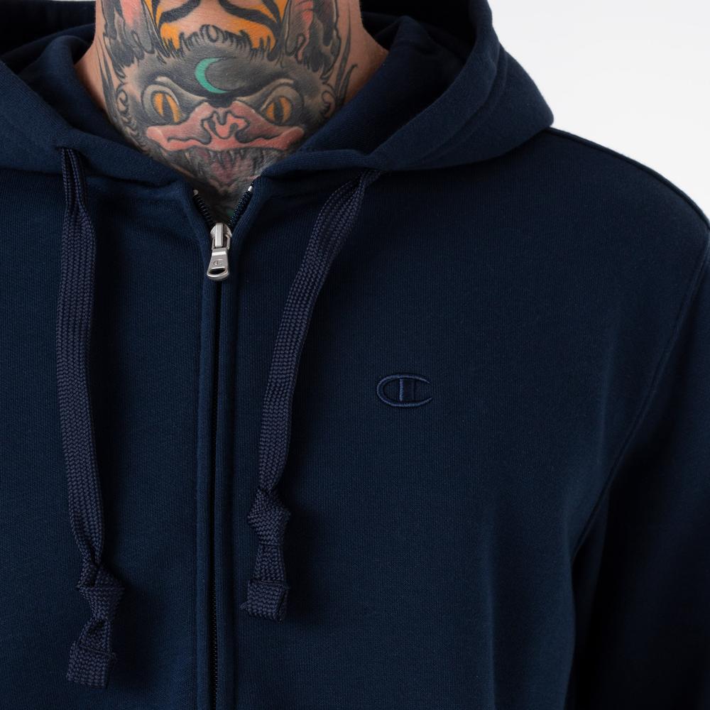 Bluza Champion Embroidered Full-Zip Heavy Cotton Hoodie 218493-BS538 - granatowa