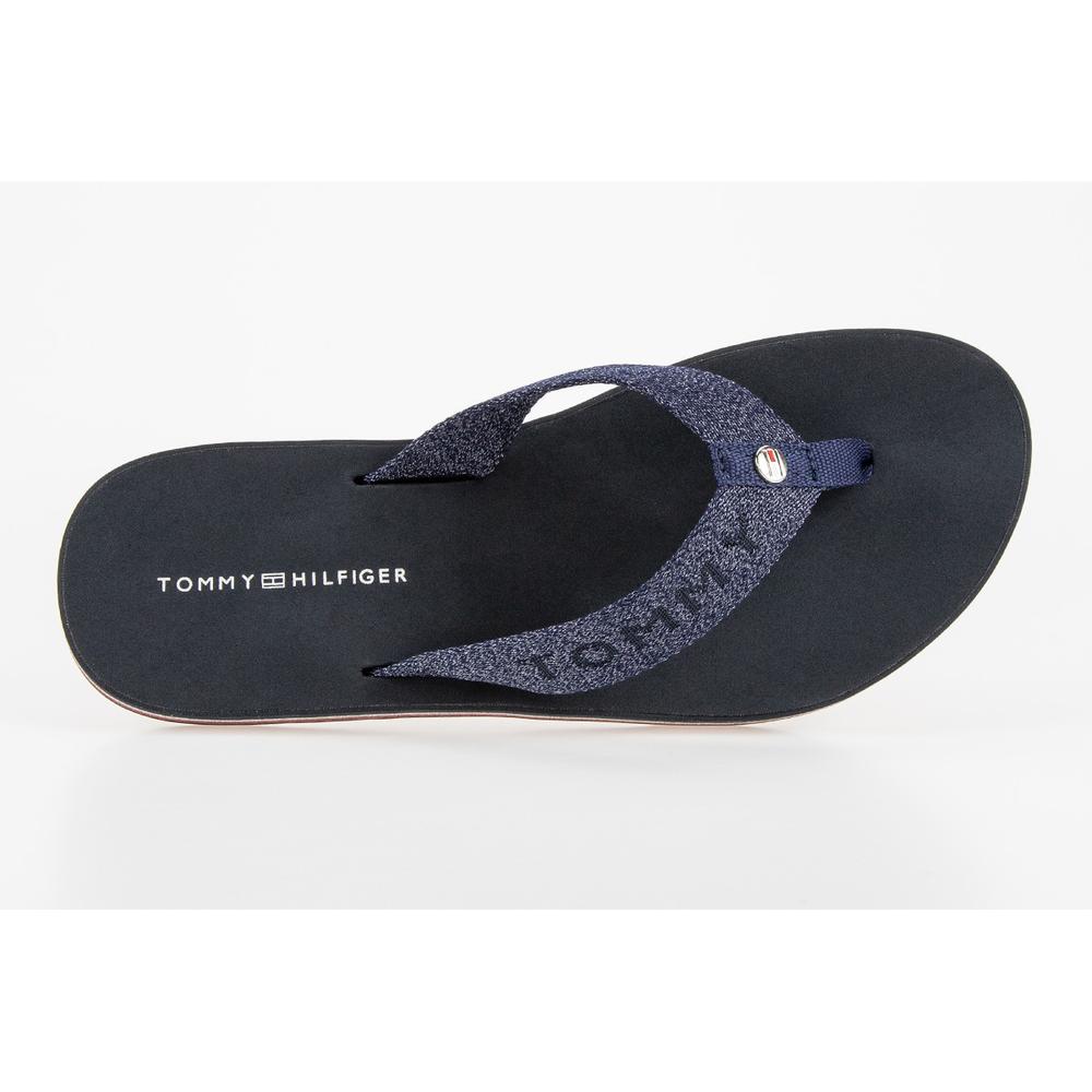 Japonki Tommy Hilfiger Glitter Logo Strap Flip-Flops FW0FW06423-DW5 - granatowe