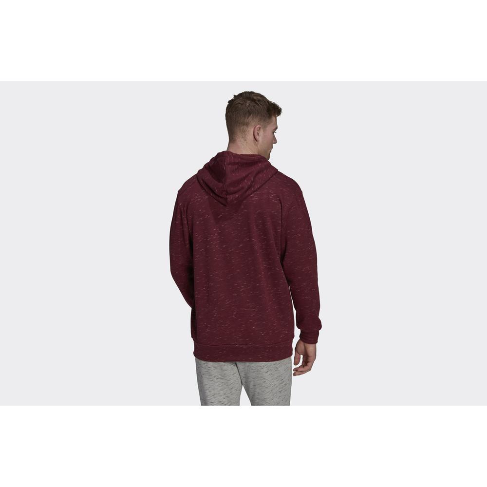 Bluza adidas Essentials Melange French Terry Hoodie HE1802 - bordowa