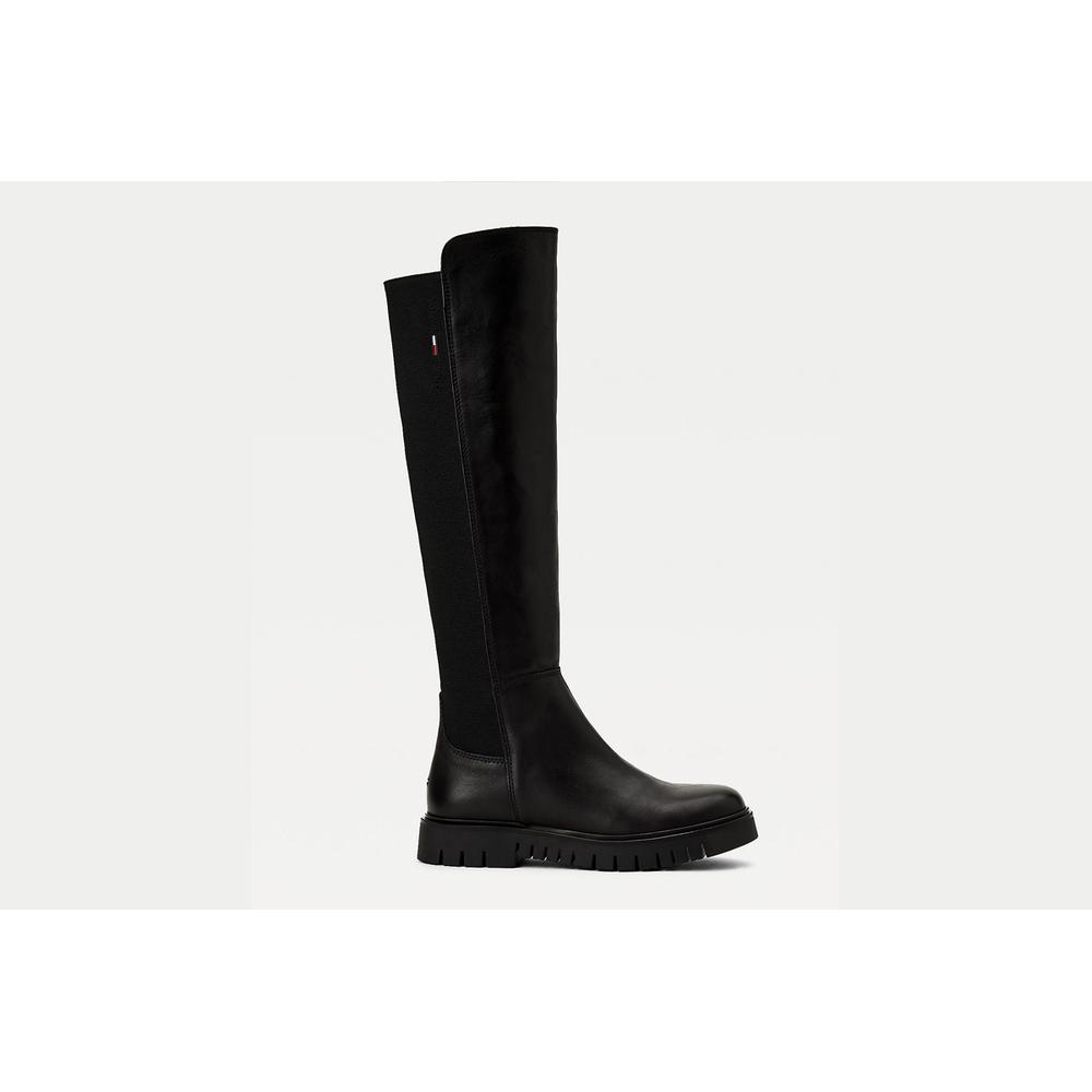 Tommy Jeans Essential Cleat Leather Knee High > EN0EN01549-BDS