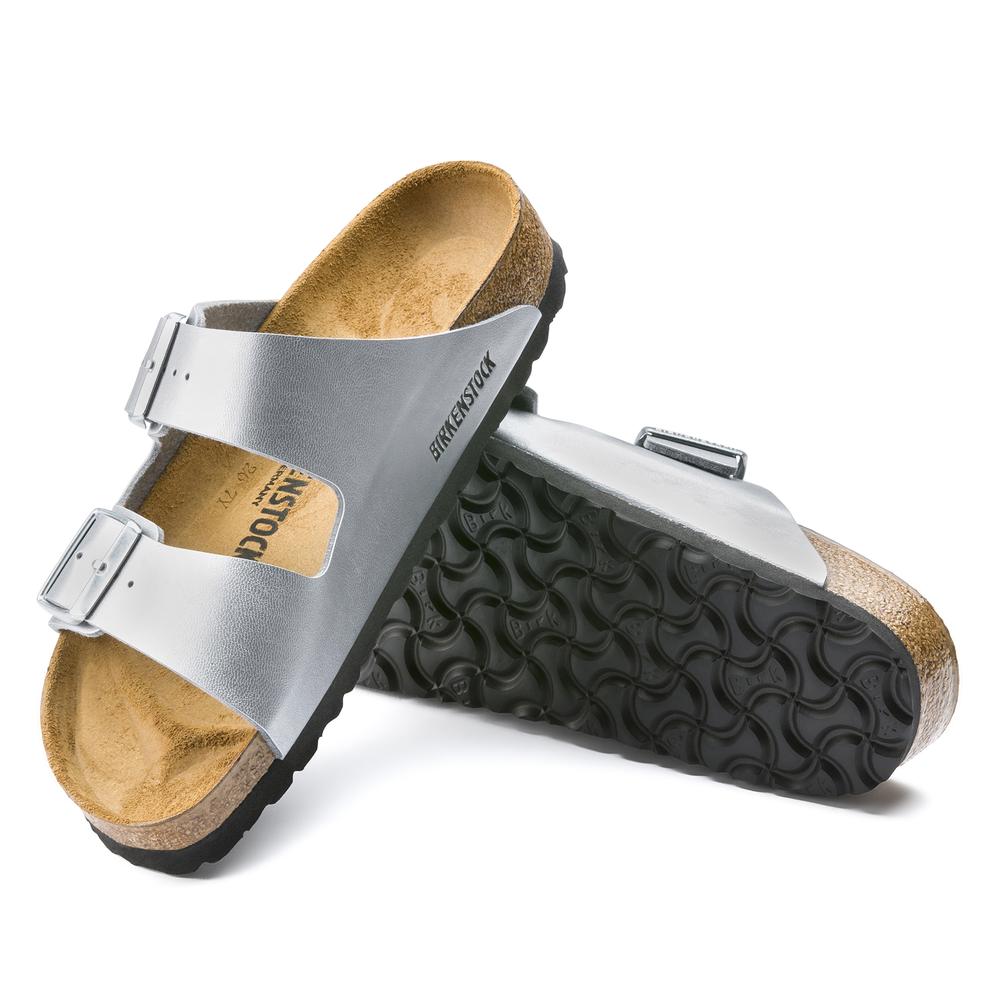 Klapki Birkenstock Arizona BirkoFlor 1012282 damskie, srebrne