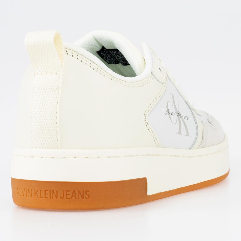 Buty Calvin Klein Basket Cupsole Low Leather Mono YW0YW00876-02X - białe