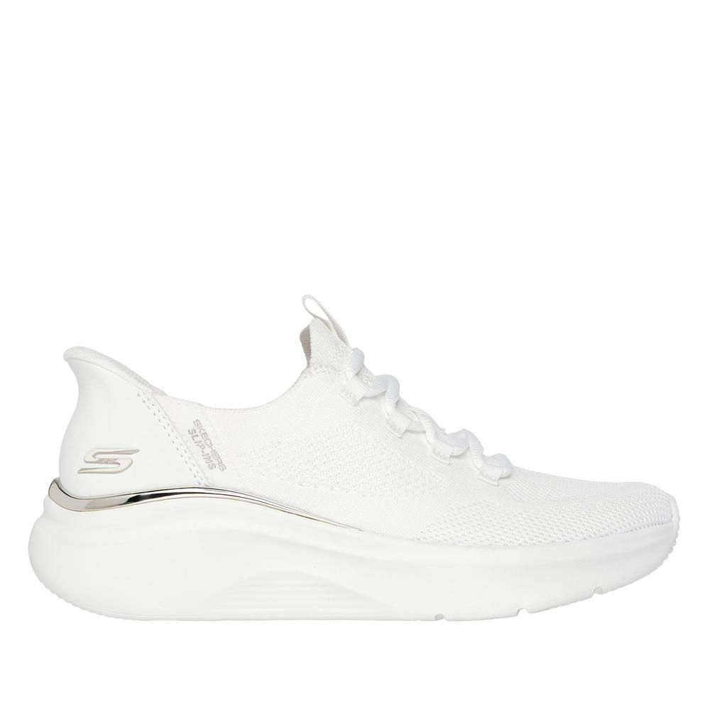Buty damskie Skechers Slip-ins Bobs Sport B Love Tru Delight 117617WHT - białe