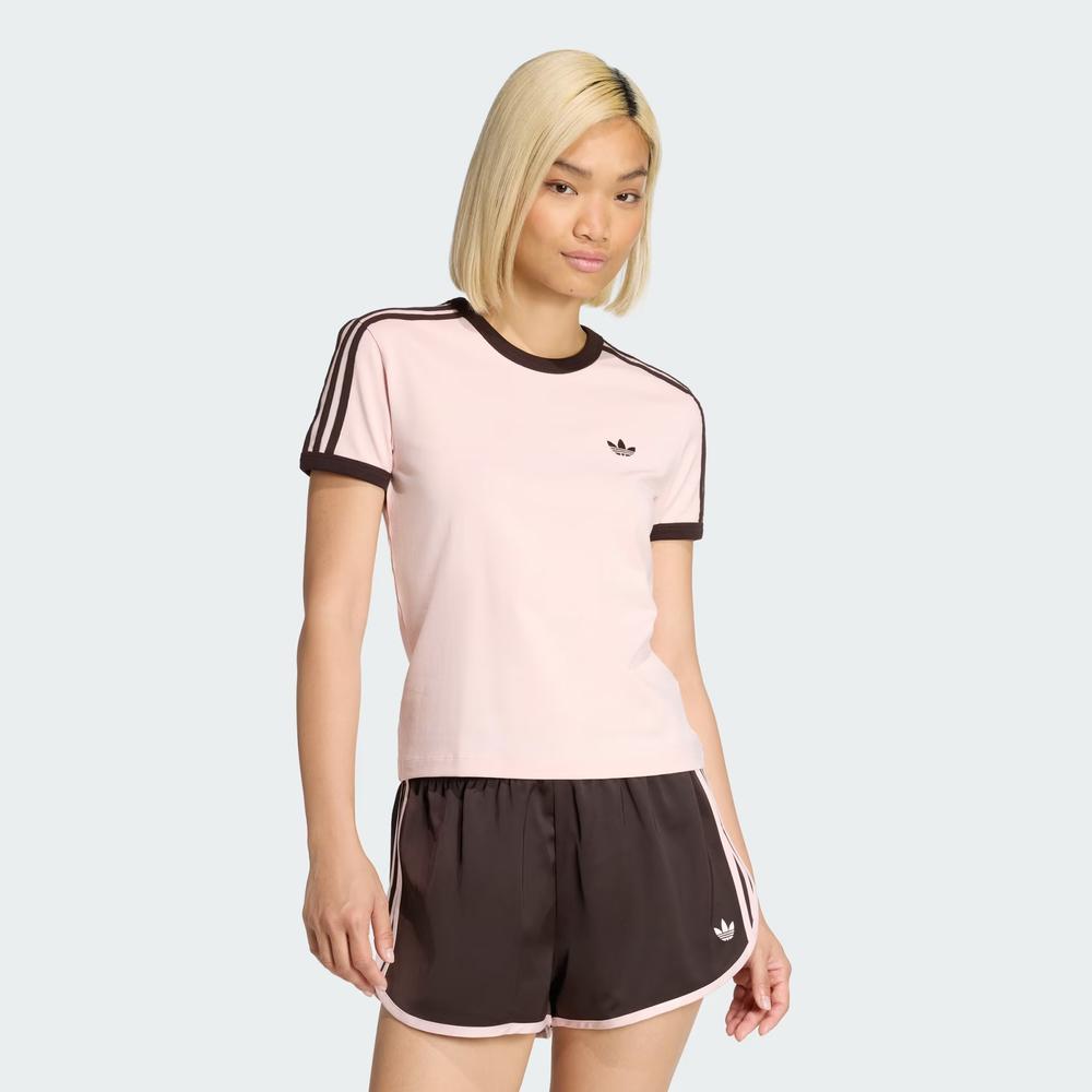 Koszulka damska adidas Originals 3-Stripes Slim KC9016 - różowa
