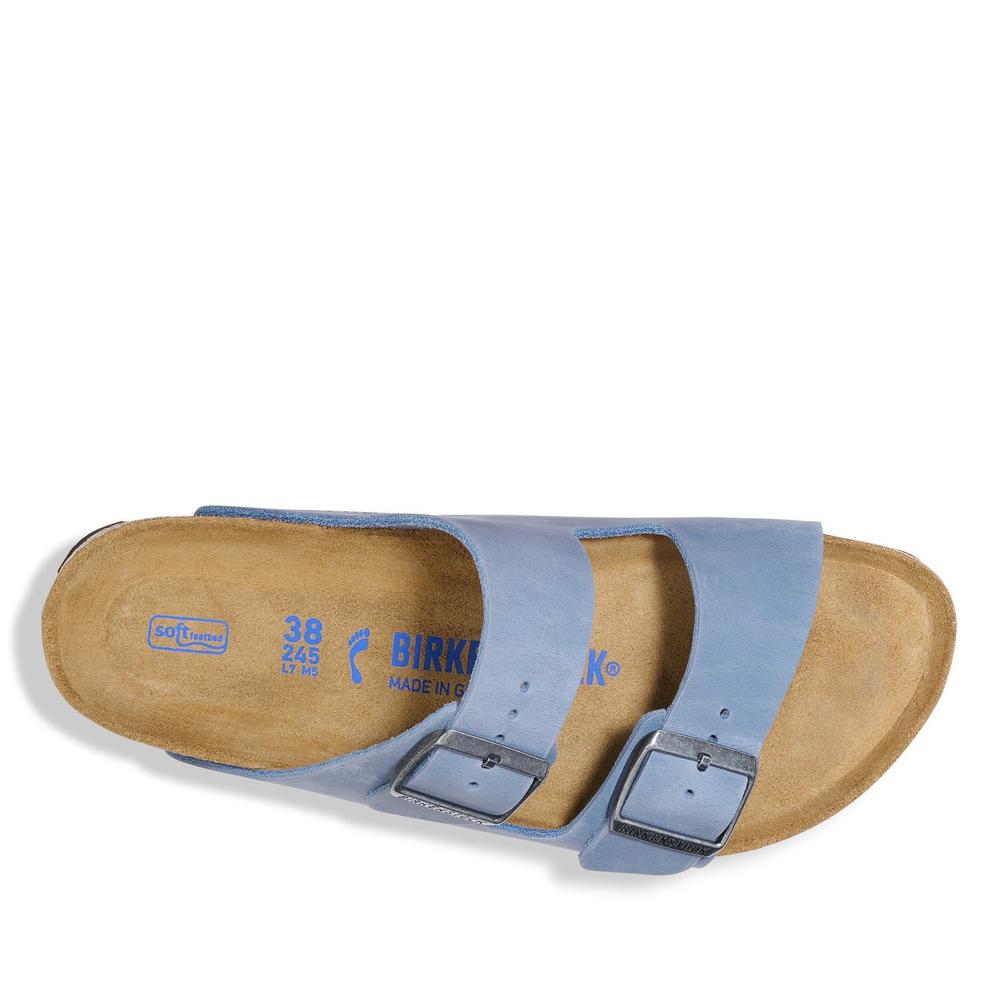 Klapki męskie Birkenstock Arizona SFB 1030862 - niebieska