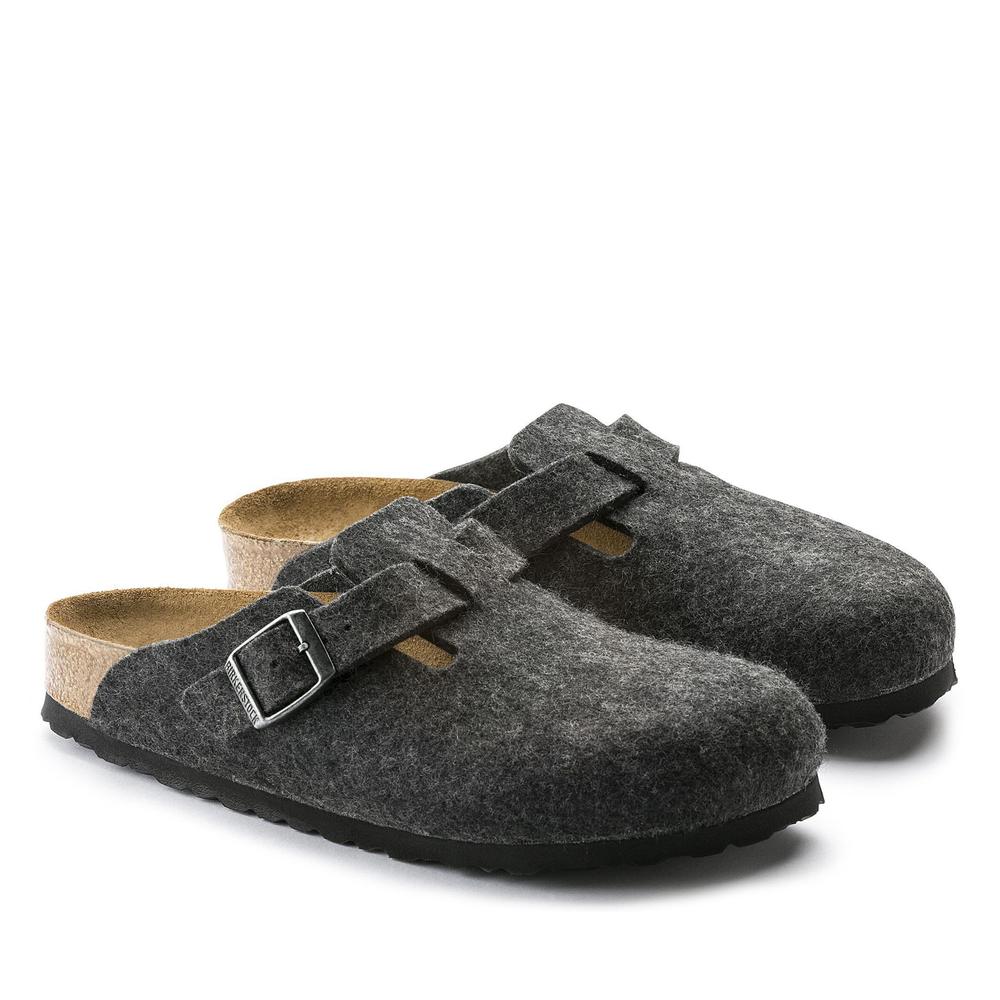 Klapki męskie Birkenstock Boston 160371 - szare
