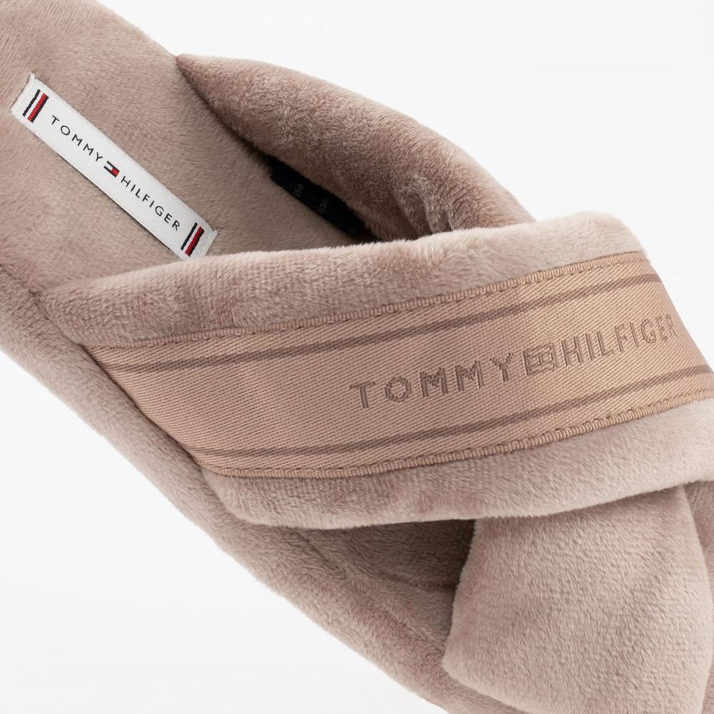 Kapcie Tommy Hilfiger Comfy Home Slippers With Straps FW0FW06587-AE9 - beżowe