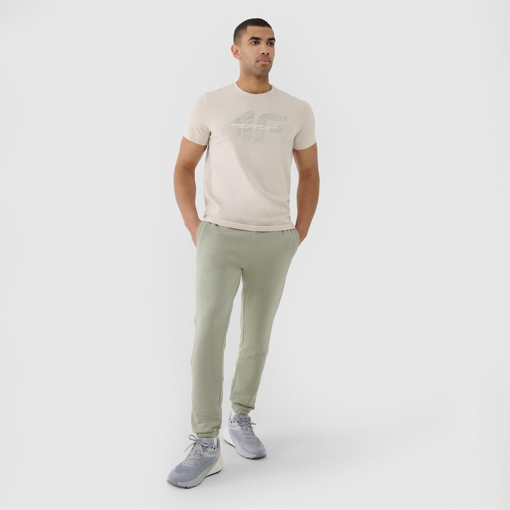 Koszulka męska 4F WSS25TTSHM200412S - beżowa