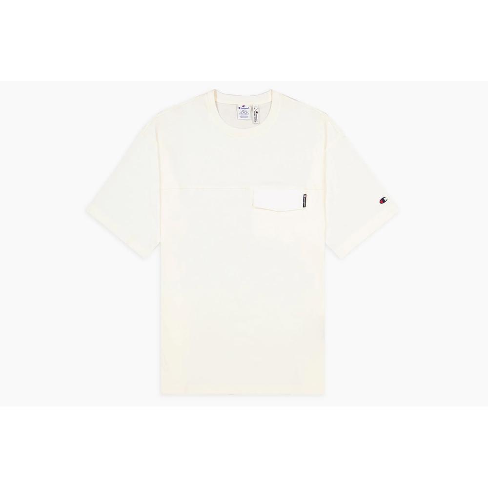 Koszulka Champion Back Embroidered Script Logo 217076-YS084 - beżowa
