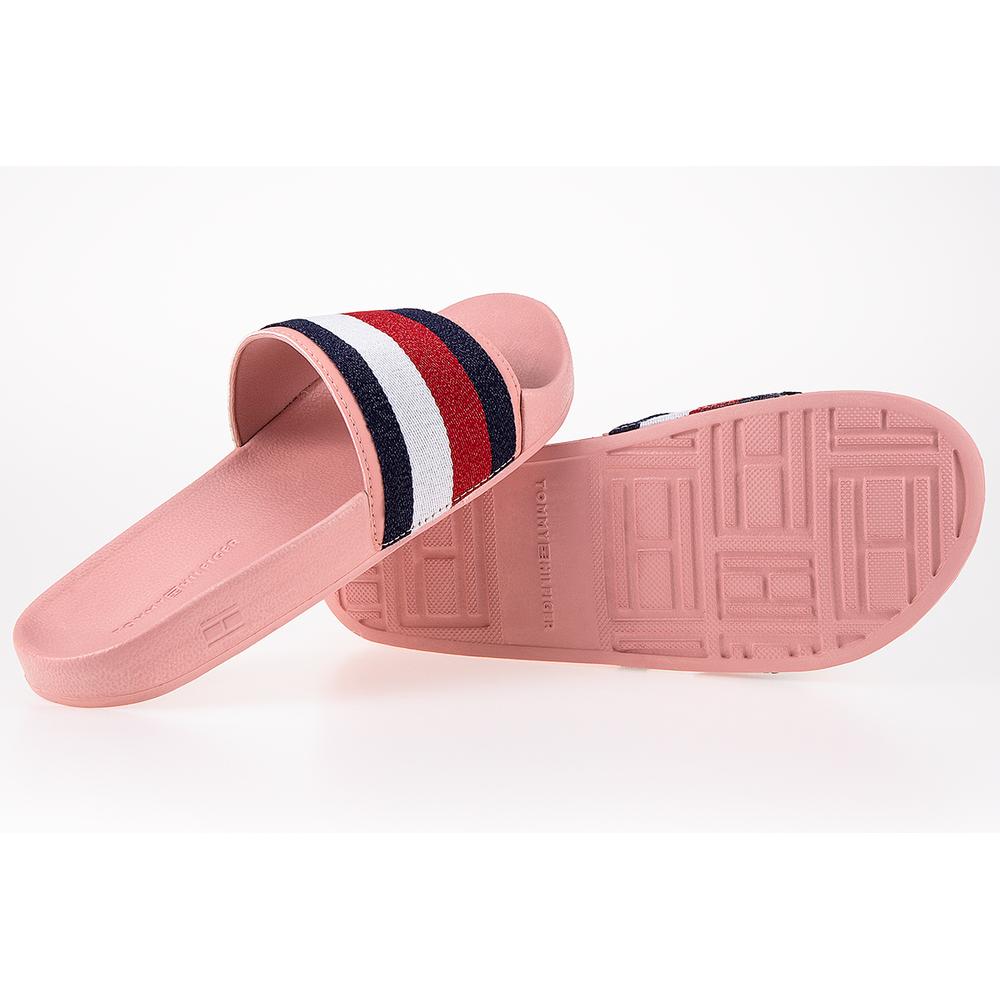 Tommy Hilfiger Signature Shimmer Pool SLides > FW0FW05658-TQS