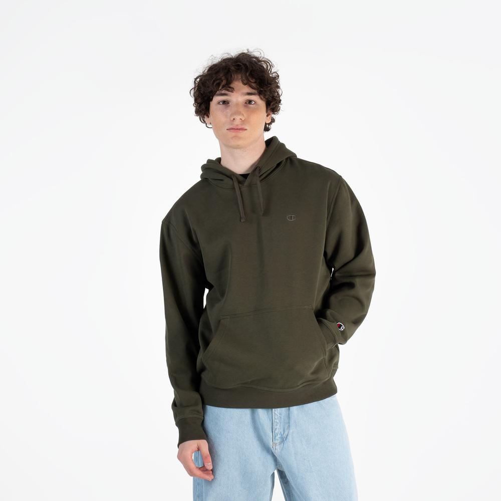 Bluza Champion Tonal Logo Fleece Erkek Siyah Hoodie 220274-GS508 - zielona
